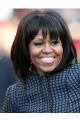 Straight Black Lace Front Chin Length With Bangs Michelle Obama Wigs