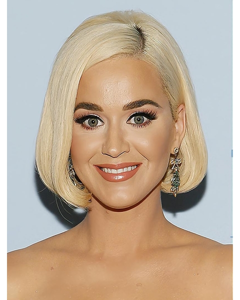 Straight Grey Capless Chin Length Bobs Katy Perry Wigs