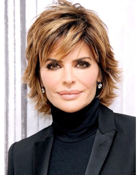 10" Capless Chin Length Synthetic Straight Lisa Rinna Wigs