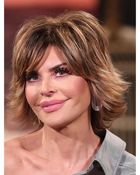 12" Lace Front Chin Length Synthetic Straight Lisa Rinna Wigs