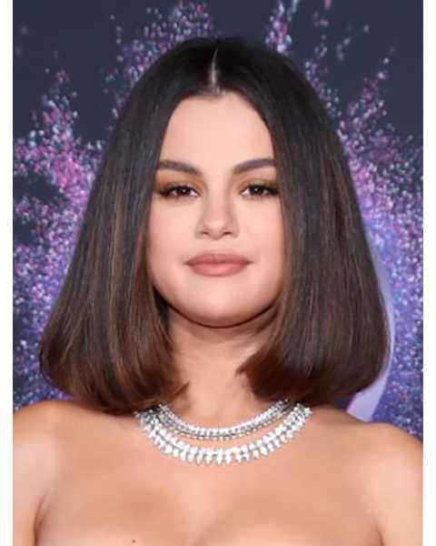 Straight Chin Length Ombre/2 Tone Synthetic Selena Gomez Wigs