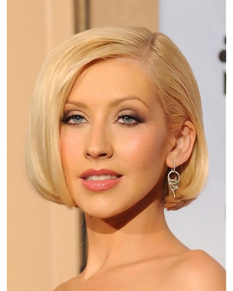 10" Lace Front Chin Length Blonde Bobs Christina Aguilera Wigs