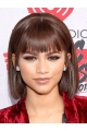 Capless 12" Straight Chin Length Bobs Zendaya Wigs