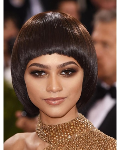 Capless 10" Straight Chin Length Bobs Zendaya Wigs