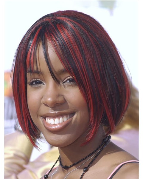 Straight Red Bobs Lace Front Chin Length Kelly Rowland Wigs