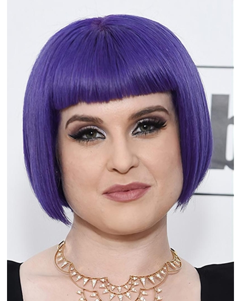 Chin Length Capless Synthetic Straight 10" Kelly Osbourne Wigs