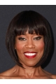 Bobs Straight Chin Length Black Capless Regina King Wigs