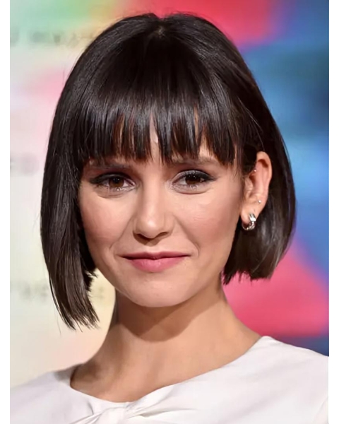 Bobs Straight Chin Length Brown Capless Nina Dobrev Wigs