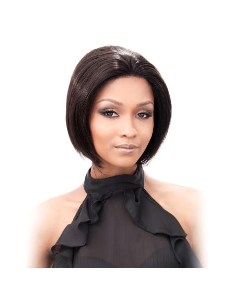 Durable Black Lace Front Chin Length Human Hair Wigs