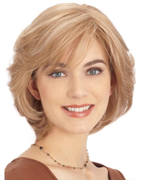 Blonde Monofilament Remy Human Hair Impressive Wigs For Cancer