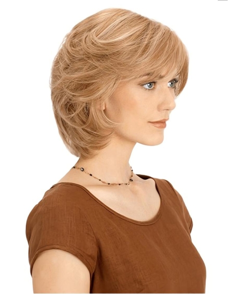 Blonde Monofilament Remy Human Hair Impressive Wigs For Cancer