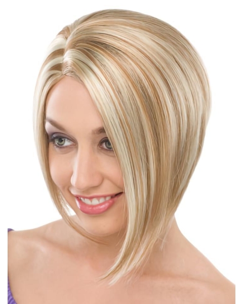 Nice Blonde Straight Chin Length Bob Wigs