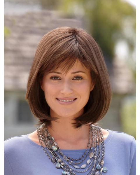 Perfect Brown Straight Chin Length Bob Wigs