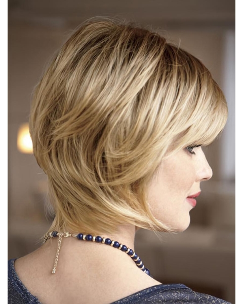 Blonde Monofilament Synthetic Natural Wigs For Cancer