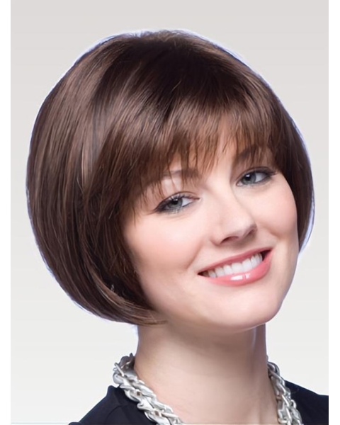 Hairstyles Auburn Straight Chin Length Bob Wigs