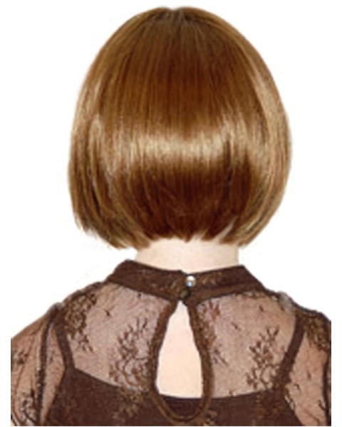 Fashionable Auburn Straight Chin Length Wigs For Cancer