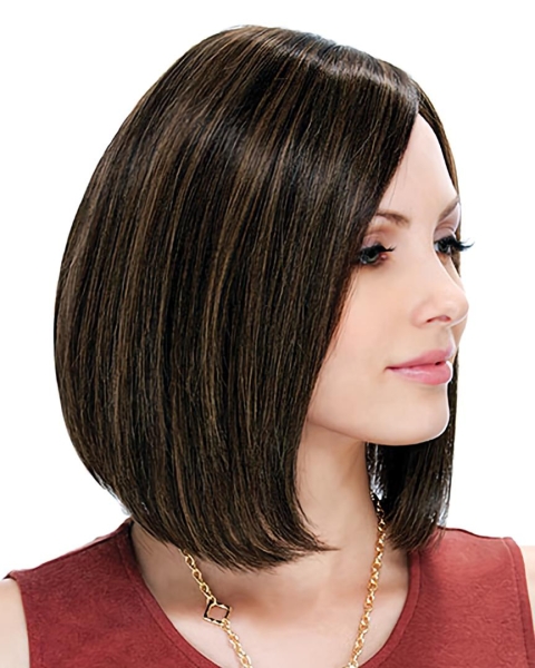 Style Brown Straight Chin Length Bob Wigs