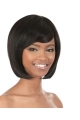 Elegant Black Straight Chin Length African American Wigs