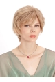 Blonde Monofilament Remy Human Hair Stylish Medium Wigs