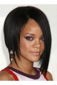 Unique Black Straight Chin Length Rihanna Wigs