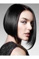 Designed Black Chin Length Human Hair Wigs