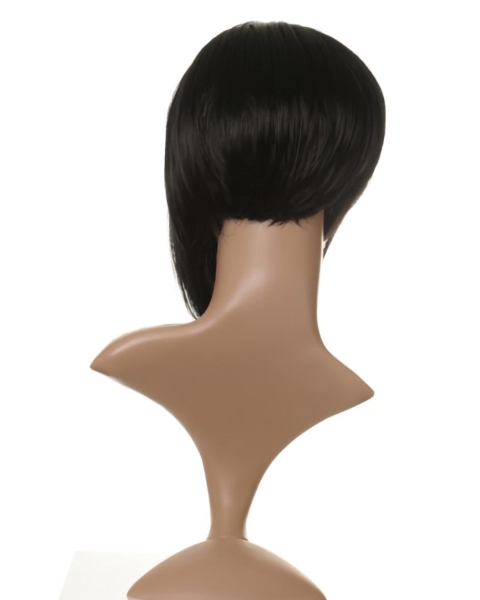 Designed Black Chin Length Human Hair Wigs