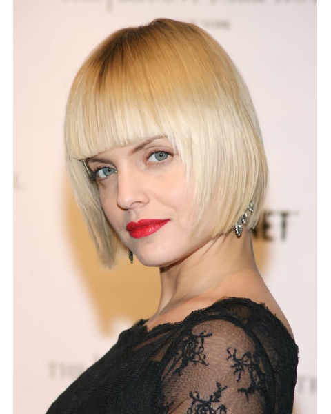 Great Straight Bobs Blonde Short Wigs