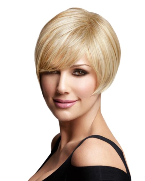 Easy Blonde Straight Chin Length Remy Human Lace Wigs