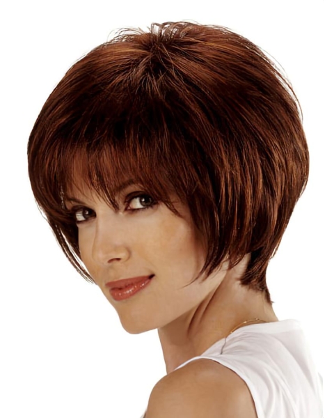 Sleek Auburn Lace Front Chin Length Remy Human Lace Wigs