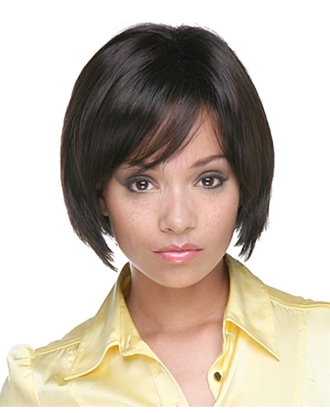 Easeful Black Straight Chin Length African American Wigs