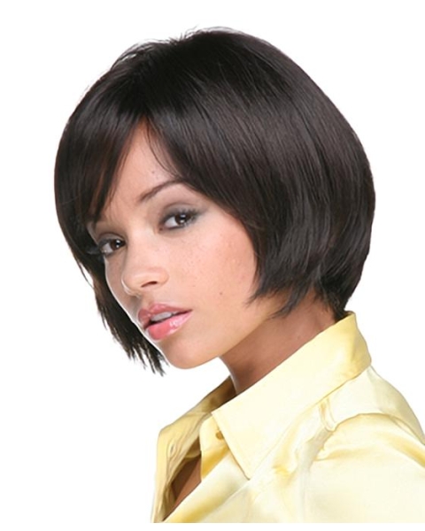 Easeful Black Straight Chin Length African American Wigs