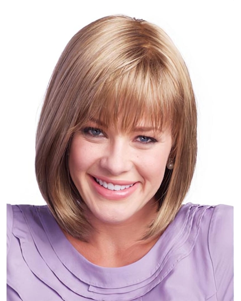 Monofilament Gorgeous Straight Remy Human Hair Medium Wigs