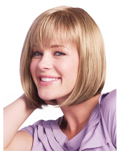 Monofilament Gorgeous Straight Remy Human Hair Medium Wigs