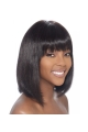 Comfortable Black Straight Chin Length African American Wigs