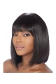 Comfortable Black Straight Chin Length African American Wigs