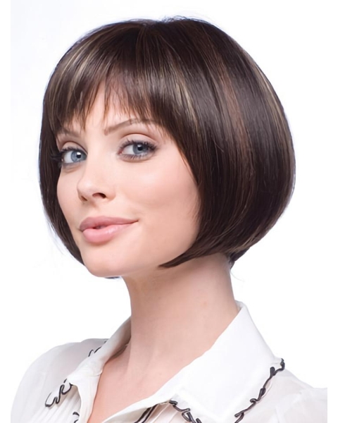 Trendy Lace Front Straight Chin Length Wigs For Cancer