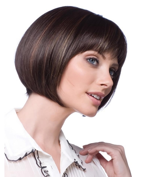 Trendy Lace Front Straight Chin Length Wigs For Cancer