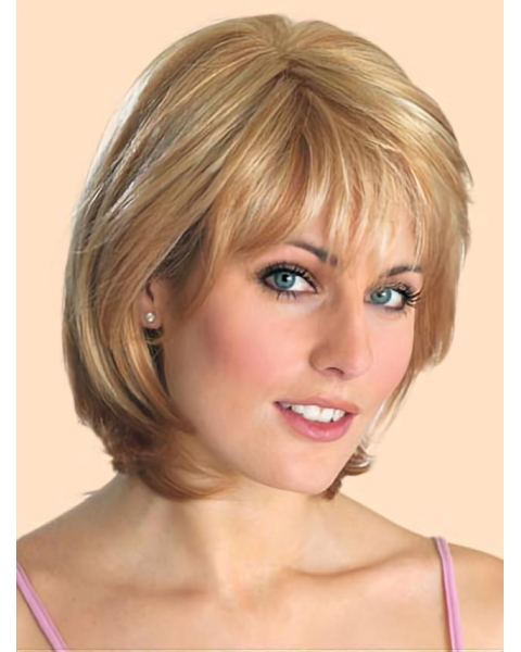 Bobs Natural Blonde Lace Front Medium Wigs