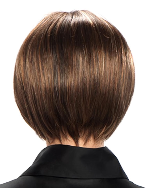 Mature Brown Straight Chin Length Petite Wigs