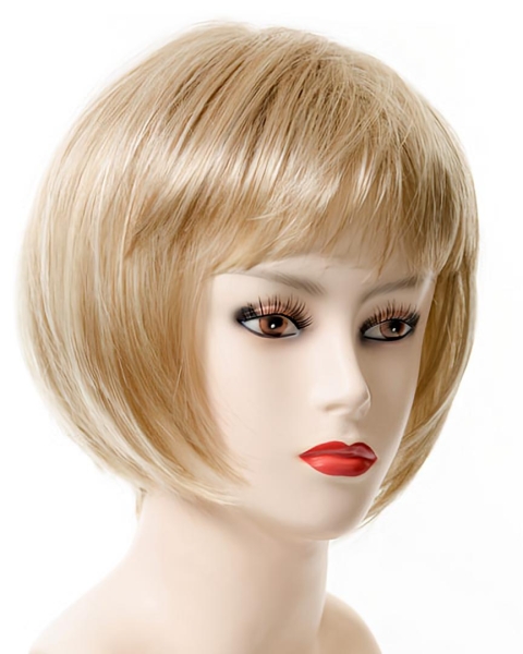 Mature Brown Straight Chin Length Petite Wigs