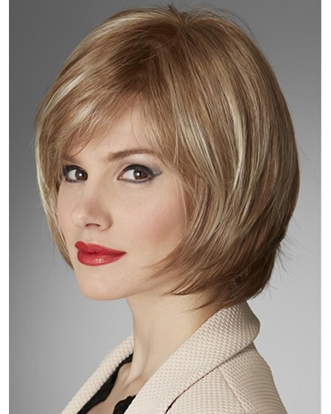 Modern Blonde Monofilament Chin Length Lace Wigs