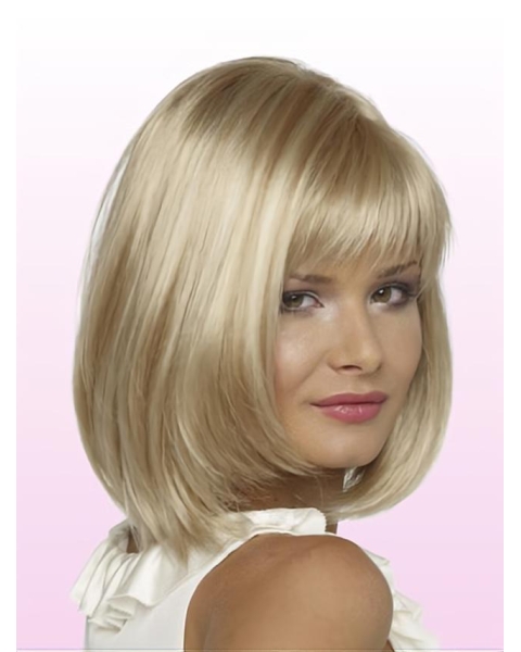 No-fuss Blonde Lace Front Chin Length Petite Wigs