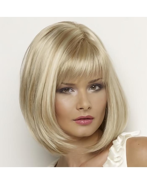 No-fuss Blonde Lace Front Chin Length Petite Wigs