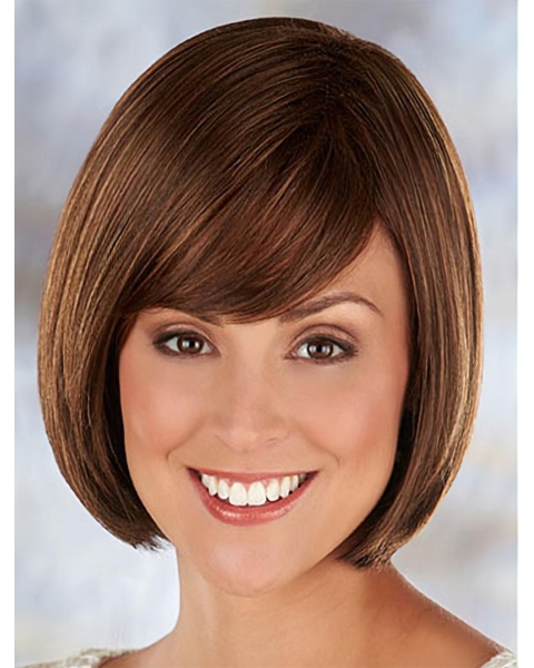 Brown Pleasing Straight Synthetic Medium Wigs