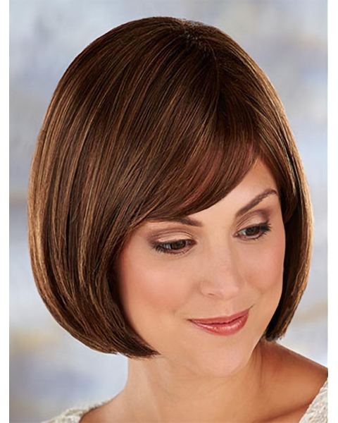 Brown Pleasing Straight Synthetic Medium Wigs