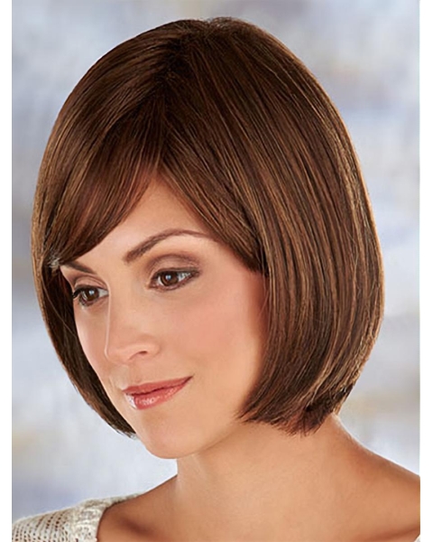 Brown Pleasing Straight Synthetic Medium Wigs