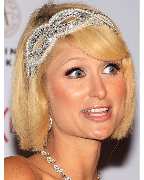 Comfortable Blonde Straight Chin Length Paris Hilton Wigs