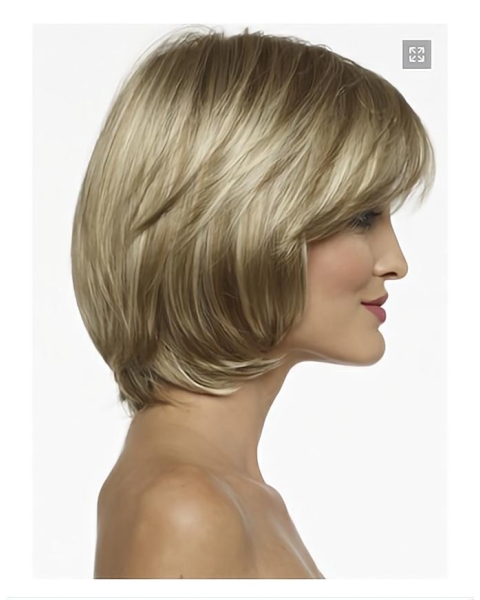 Graceful Blonde Straight Chin Length Bob Wigs