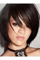 Affordable Black Straight Chin Length Rihanna Wigs