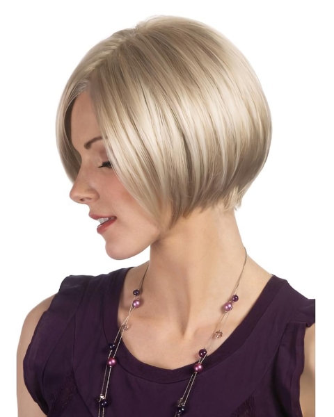 Blonde Straight Synthetic Modern Medium Wigs